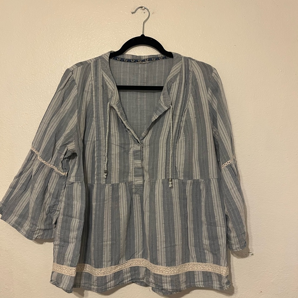 Striped Blue Women's Top